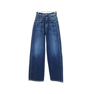 Poppy Wide Leg Jeans - Dark Blue - 24